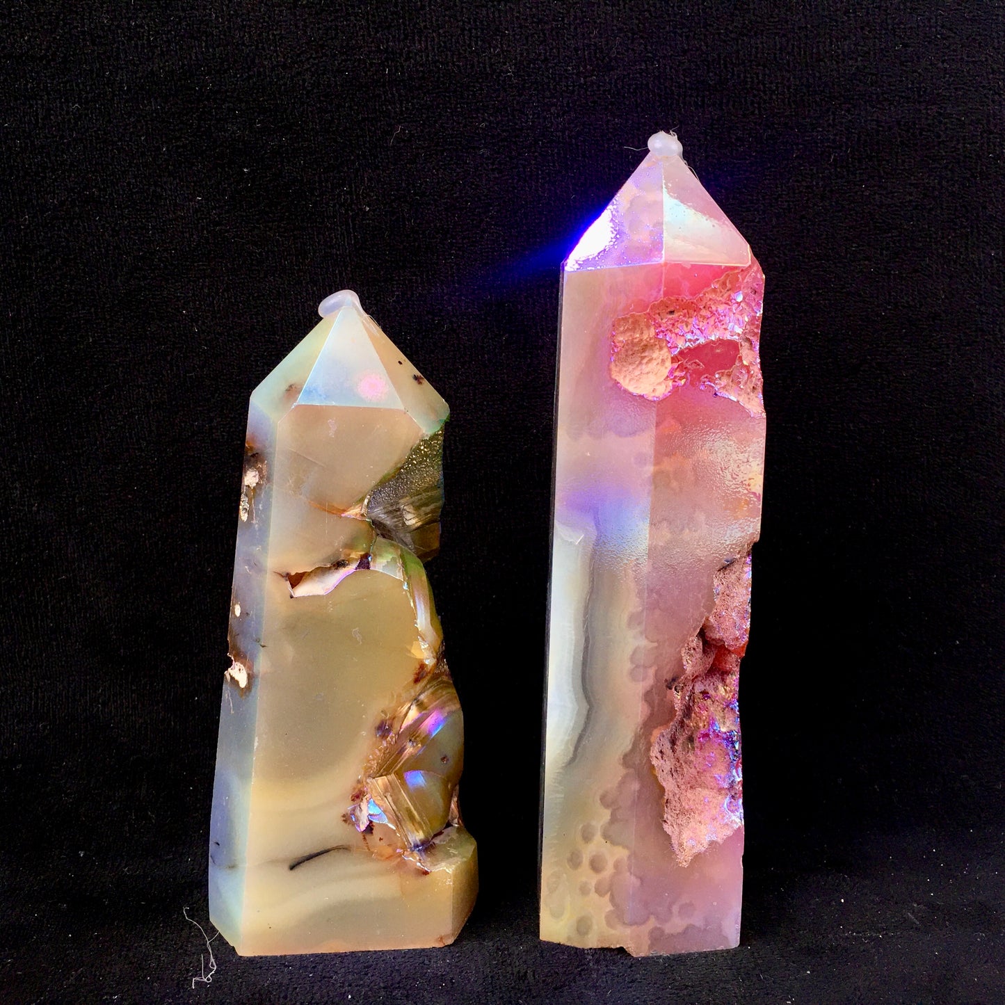 Wholesale high quality reiki natural Aura agate Healing stone tower  for decoraiotion 1kg