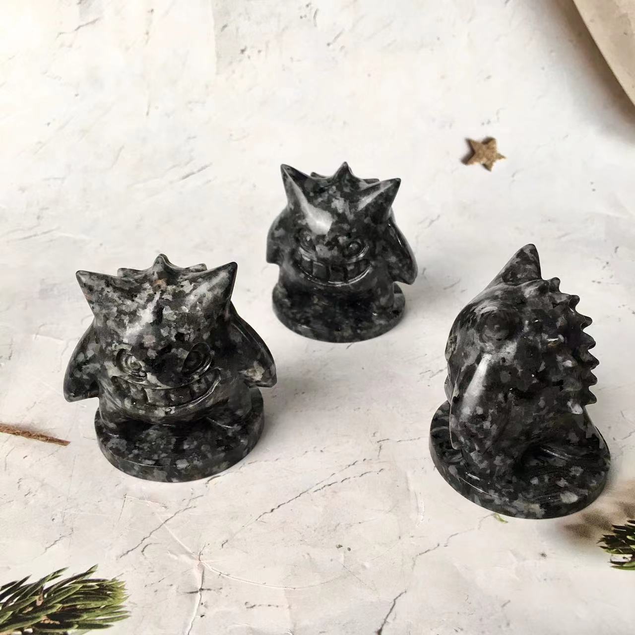 Natural crystal Gemstone Quartz Carving Gengar Yooperlite Healing For Gift Decoration