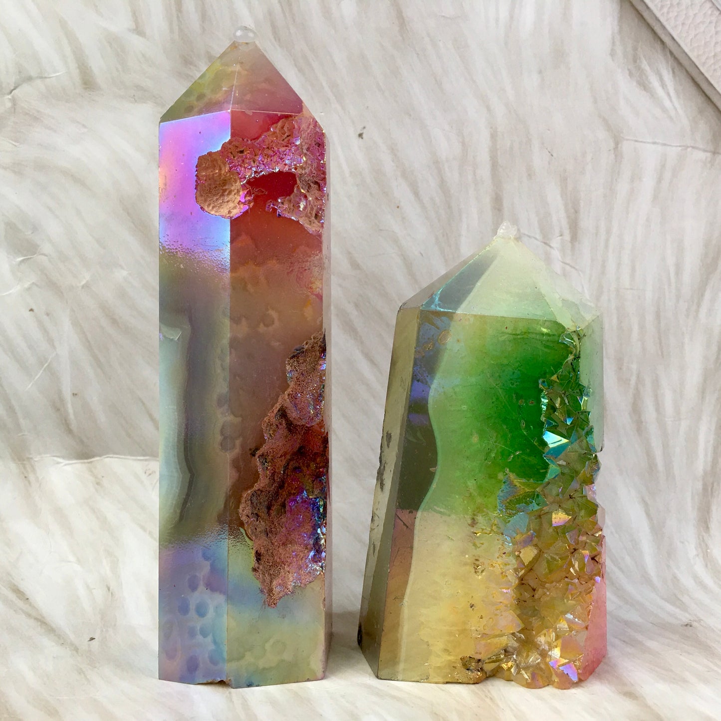 Wholesale high quality reiki natural Aura agate Healing stone tower  for decoraiotion 1kg