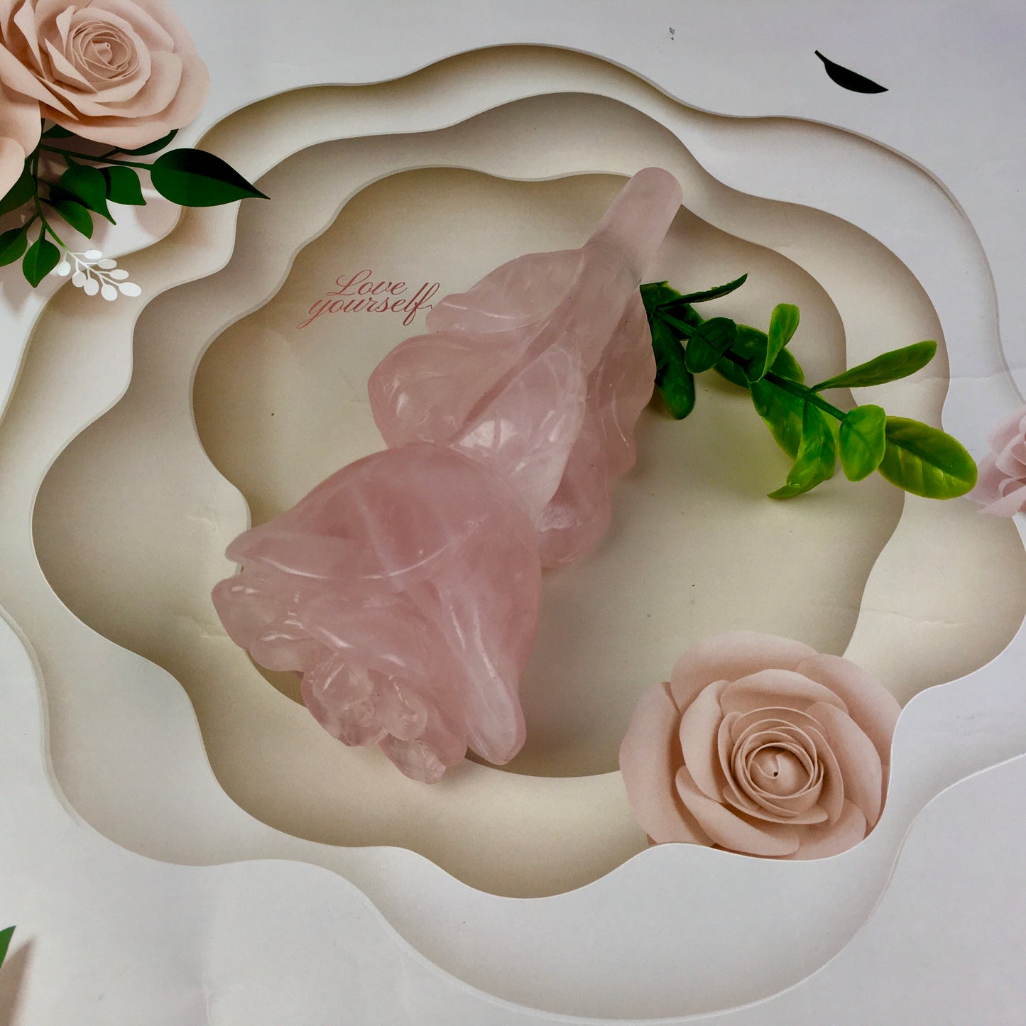 Wholesale natural Crystals Healing Rose Quartz rose Wand For Decoration