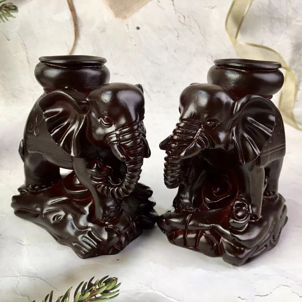 Wholesale high quality carved elephant crystal sphere stand resin elephant shape display stand