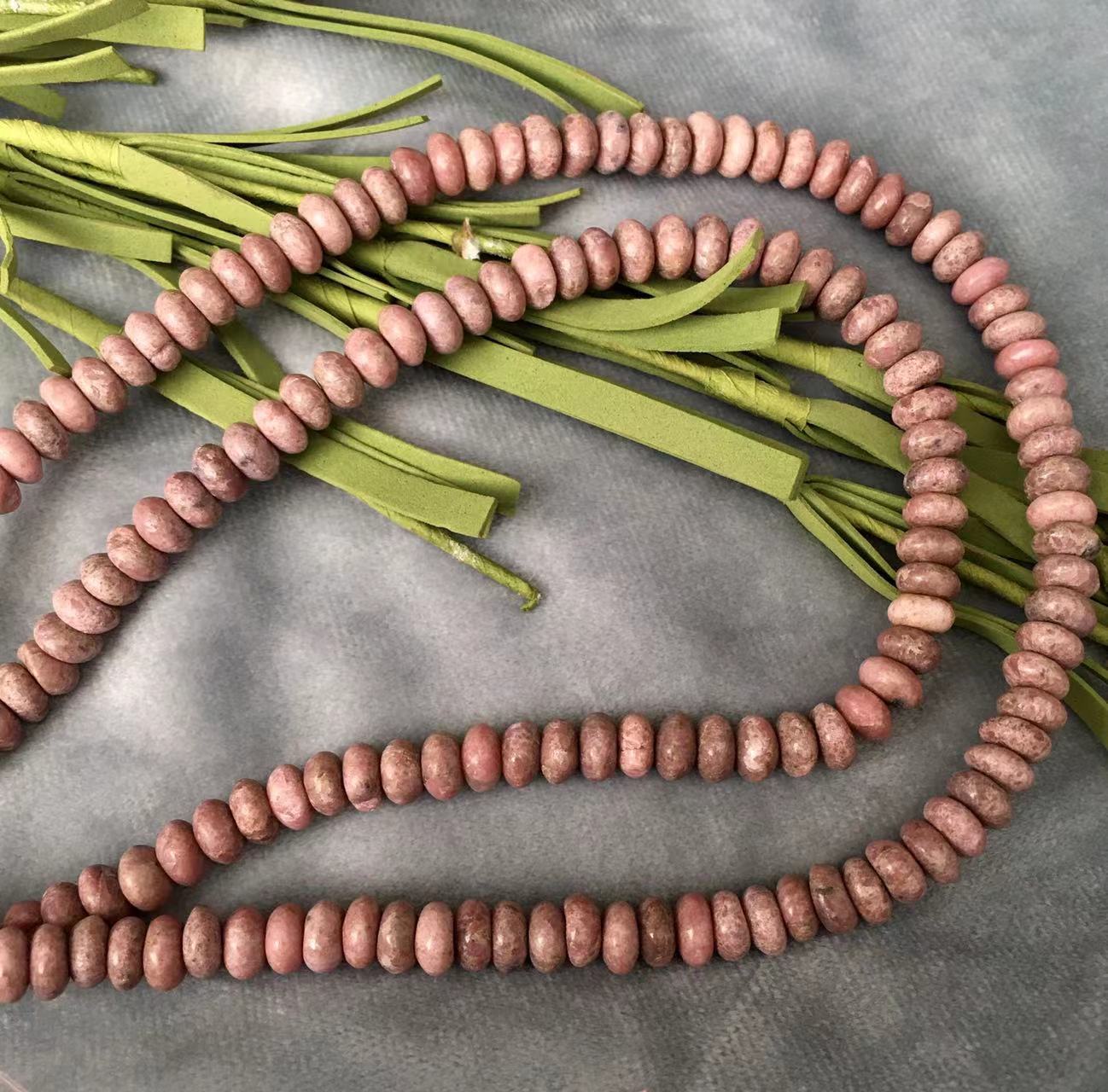 Natural 6/8MM Rhodonite Healing Power stone beads for Jewelry Making