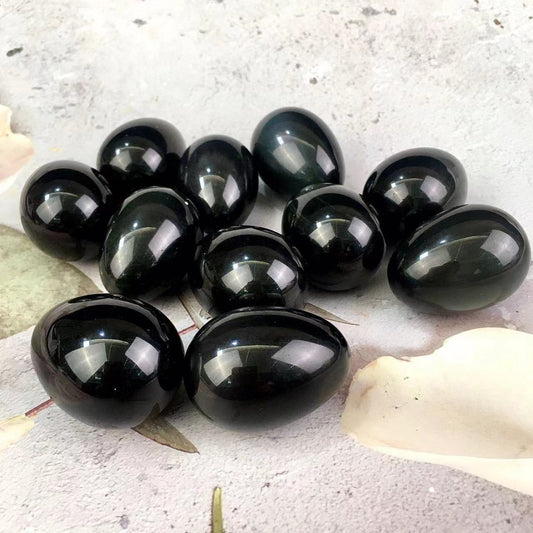 Wholesale Natural Polished Rainbow Obsidian  Eggs Crystal For Decoration