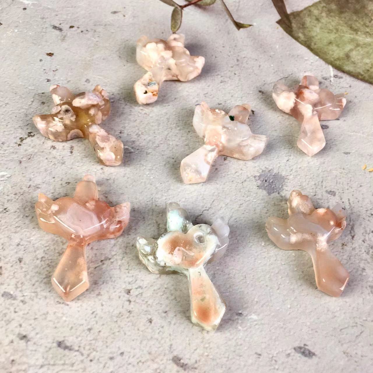 Wholesale Natural Sakura agate heart tree Crystal For Decoration