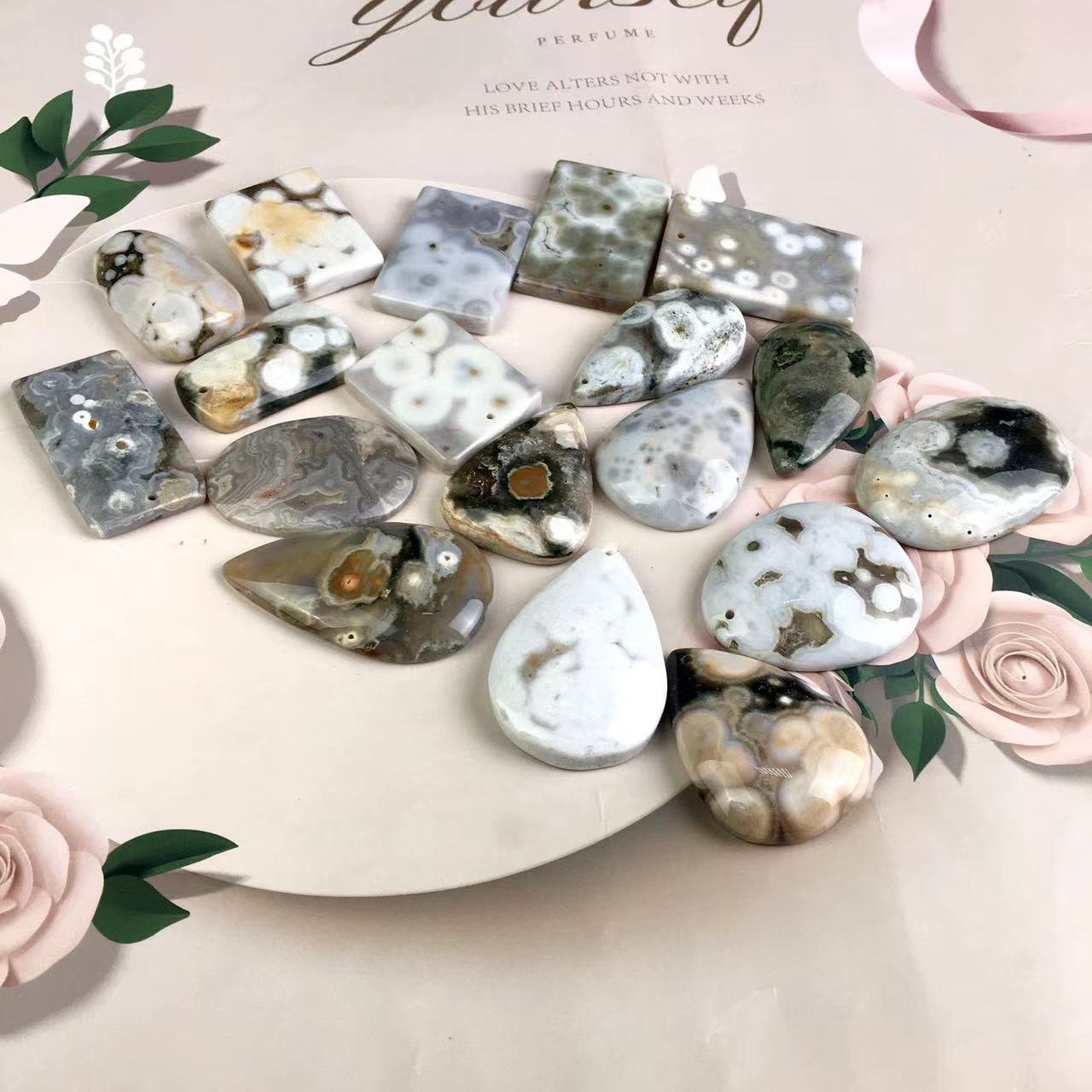High quality wholesale  Natural Crystal Ocean Jasper Pendant For Decoration 1pc