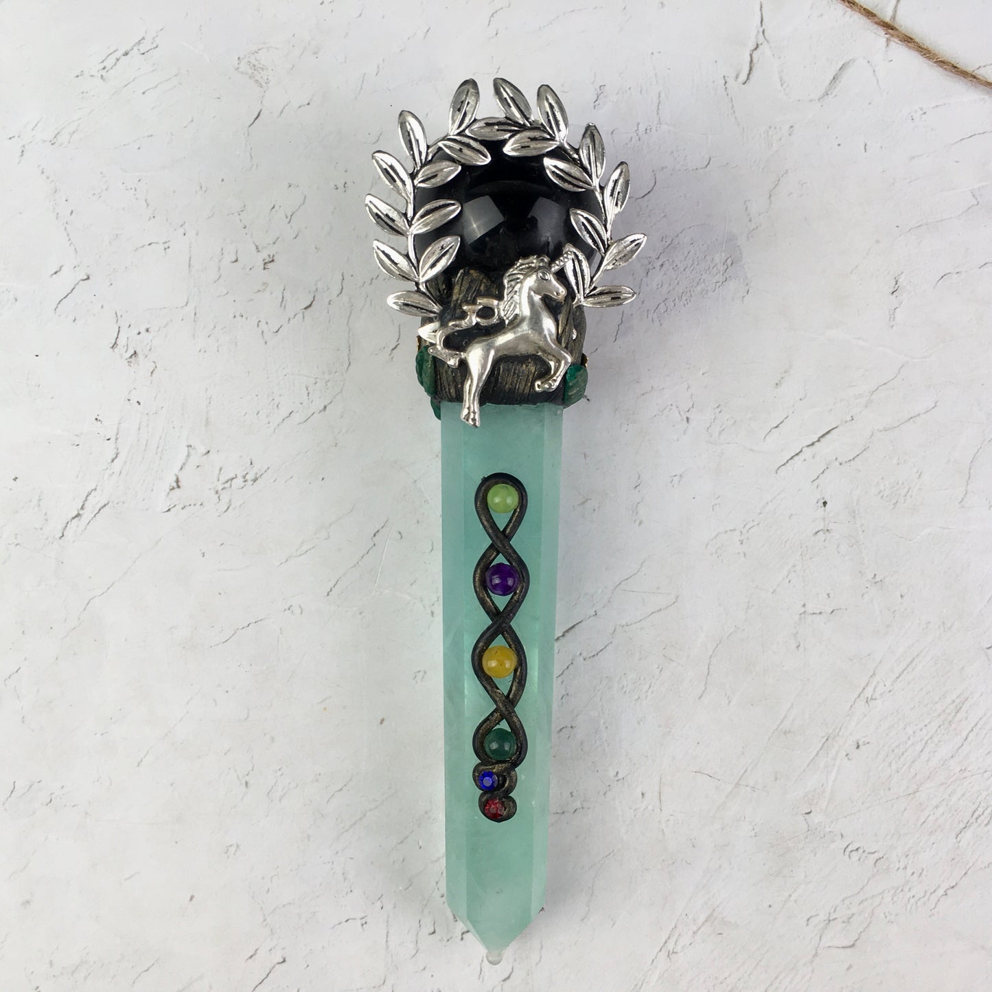 Wholesale natural Crystals Healing green fluorite and citrine  amethyst Wand For Decoration