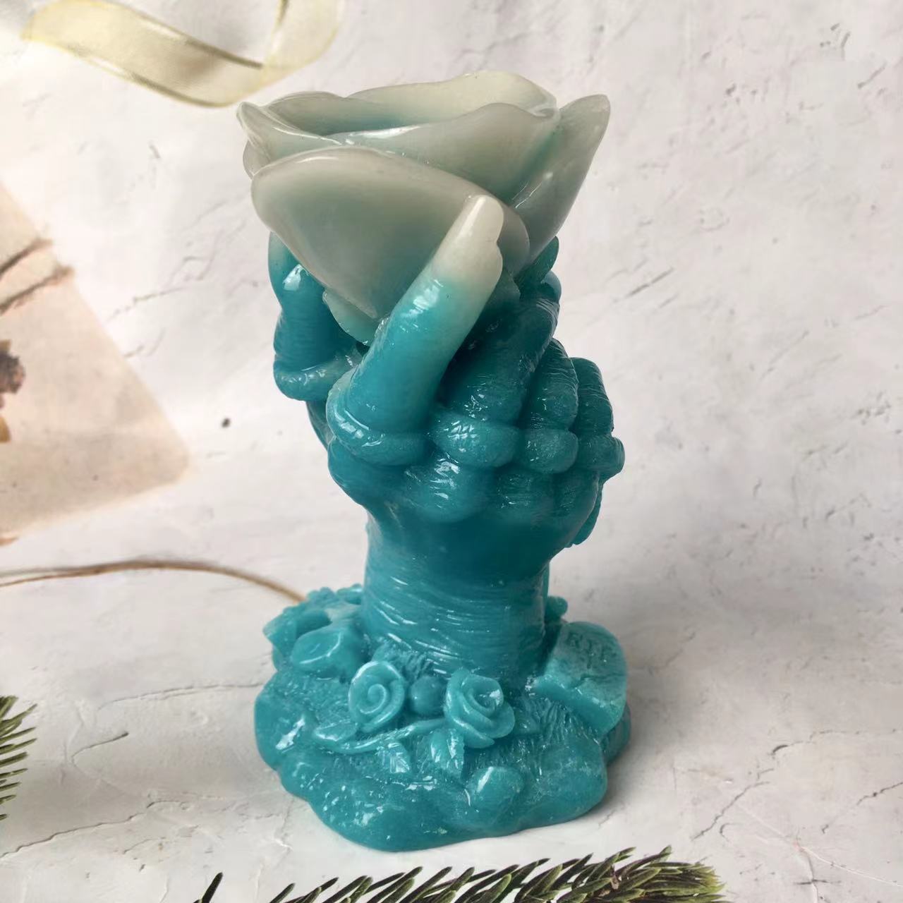 Wholesale Luminou Crystal Carving  Rose hand  stand Collection