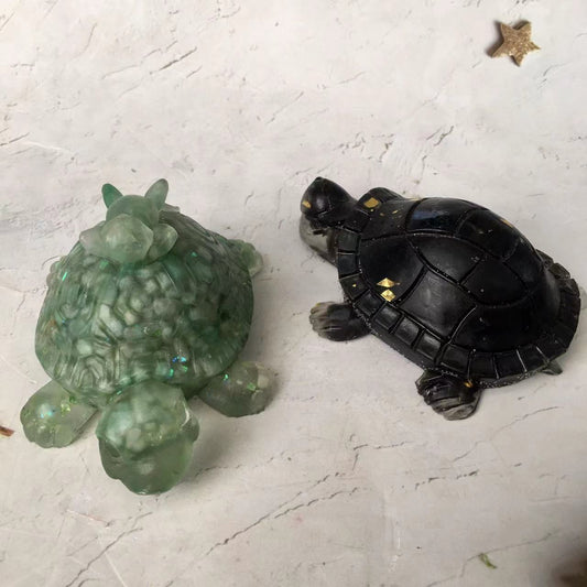 Natural healing crystals gravel chip carving epoxy resin crystal crafts crystal animal turtle